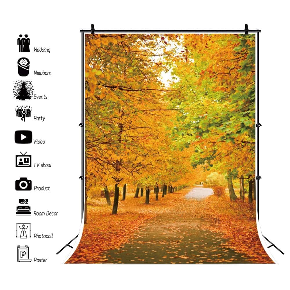 背景布　【　秋A　】　サンプル Amazon | Qinunipoto 撮影用 背景布 秋 落ち葉の紅葉撮影 背景